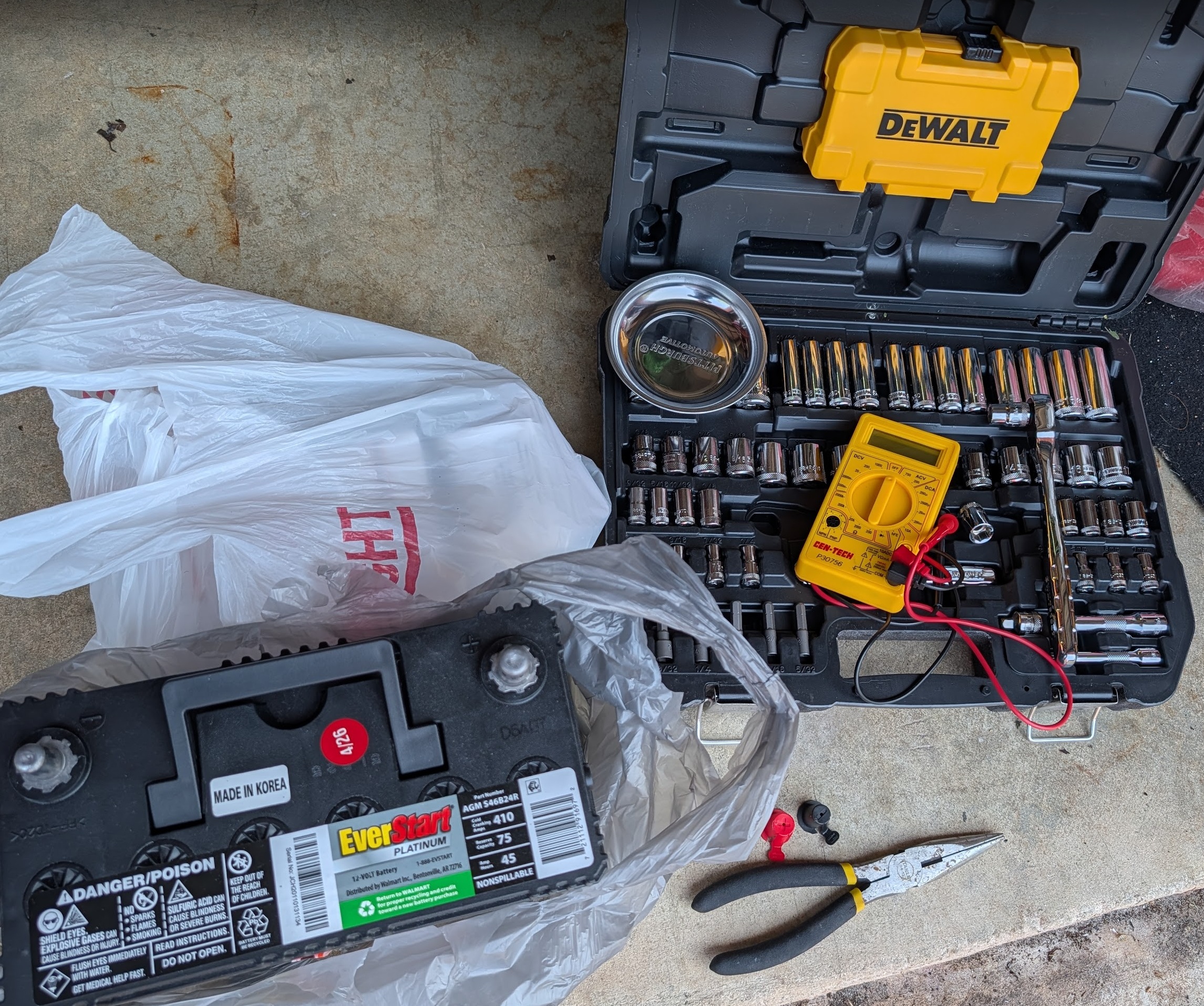 Tools used for 12V battery replacement